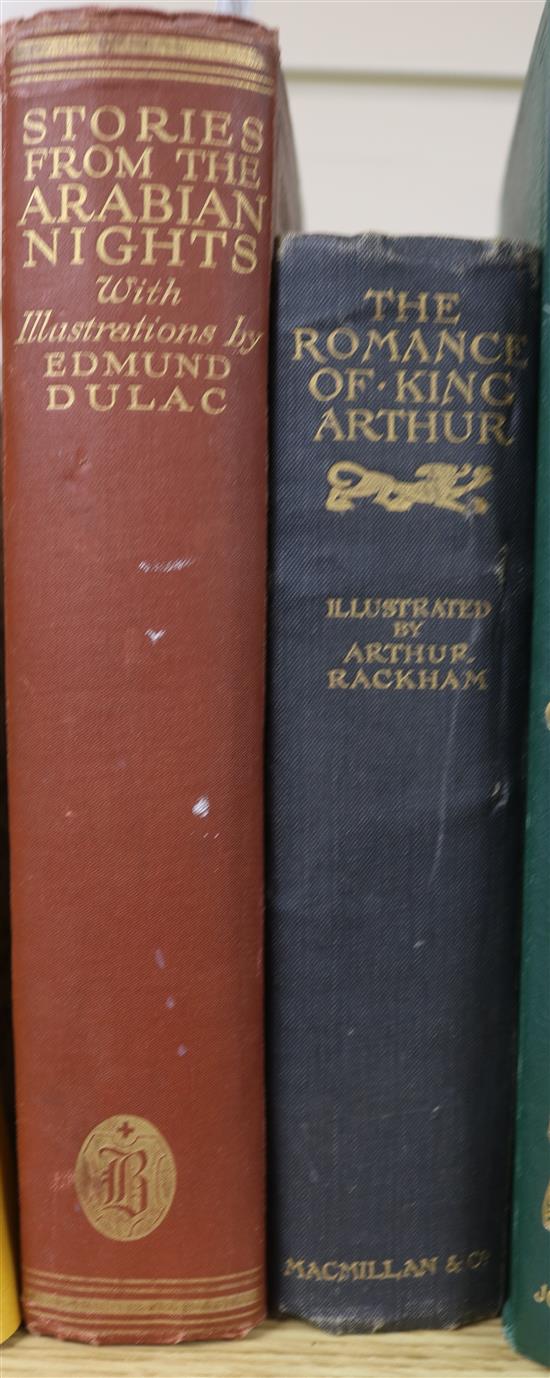 Stories from Arabian Knights, llustrated by Edmund Dulac and The Romance of King Arthur illustrated by Arthur Rackham (2)